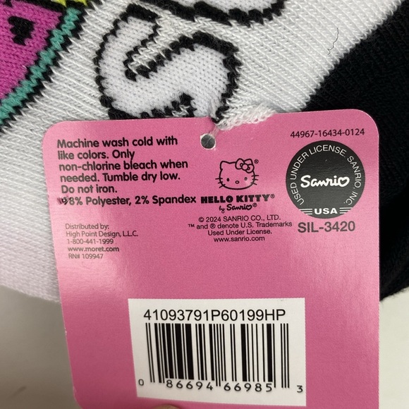 Hello Kitty no show socks set of 5,sweet fruit Hello Kitty designs NEW - Picture 3 of 16